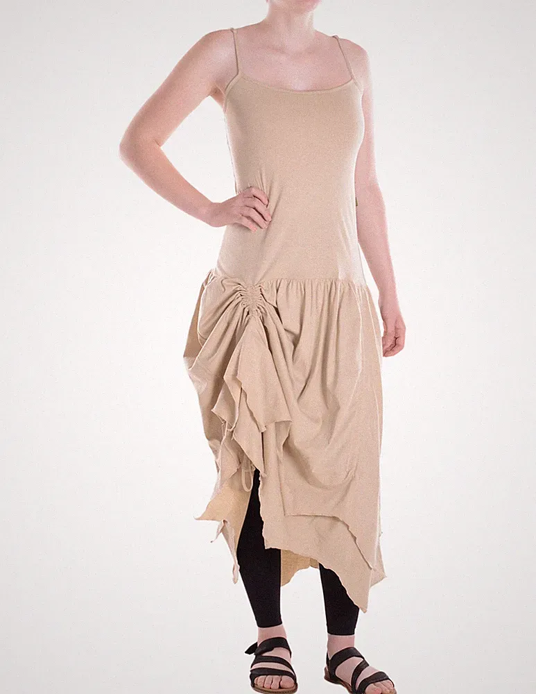 Scoop-Ausschnitt A-Linien-Kleid