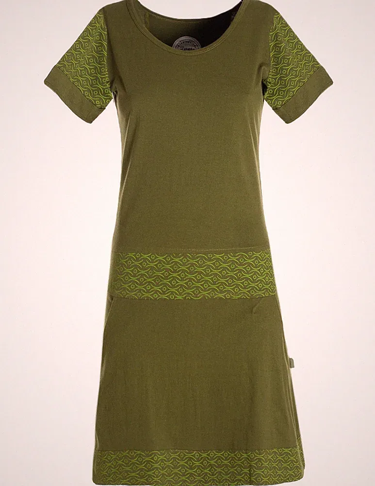 Vishes Damen Longshirt Kleid kurzarm T-Shirtkleid aus Jersey Baumwolle