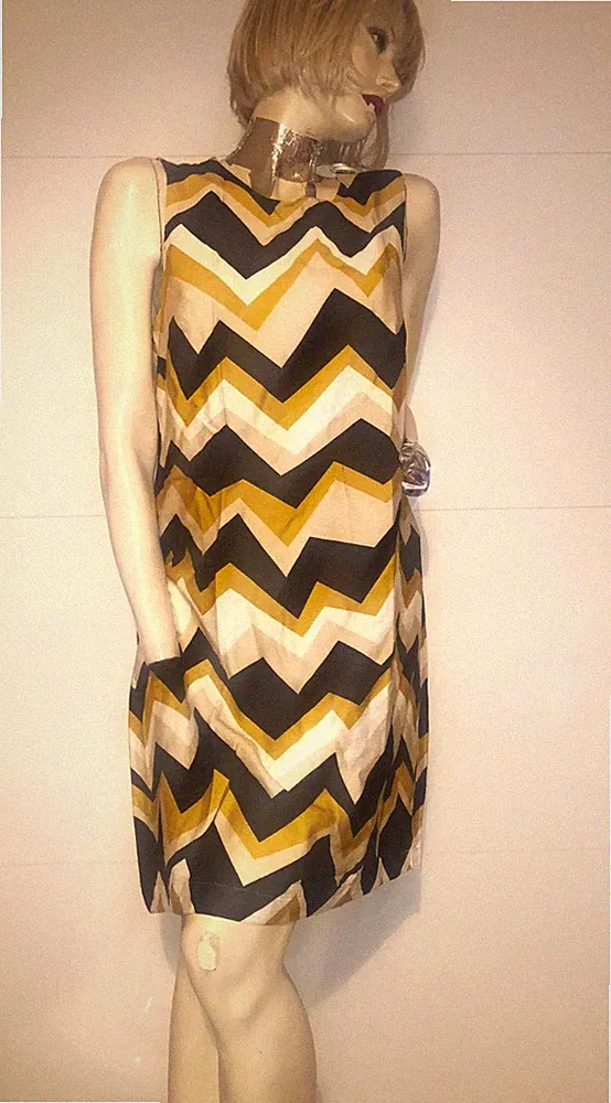Viskose-Kleid ANA ALCAZAR, Gr. 40, gelb/schwarz/creme, NEU 170€