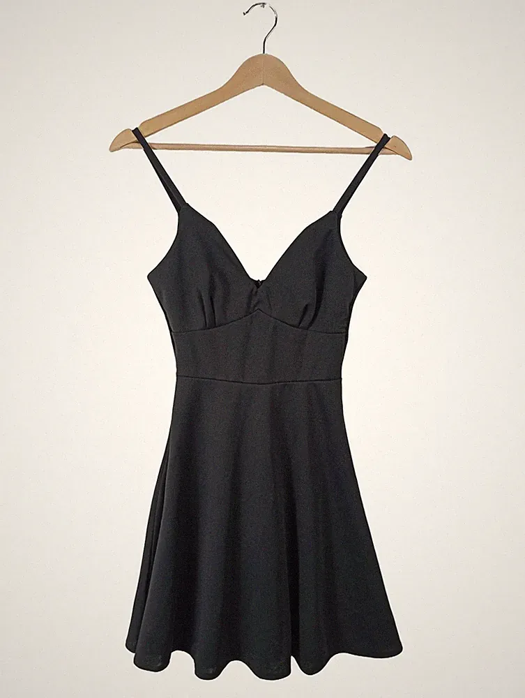 WALG A-Linien Kleid Damen Kleid Gr. DE 32 schwarz Elegant