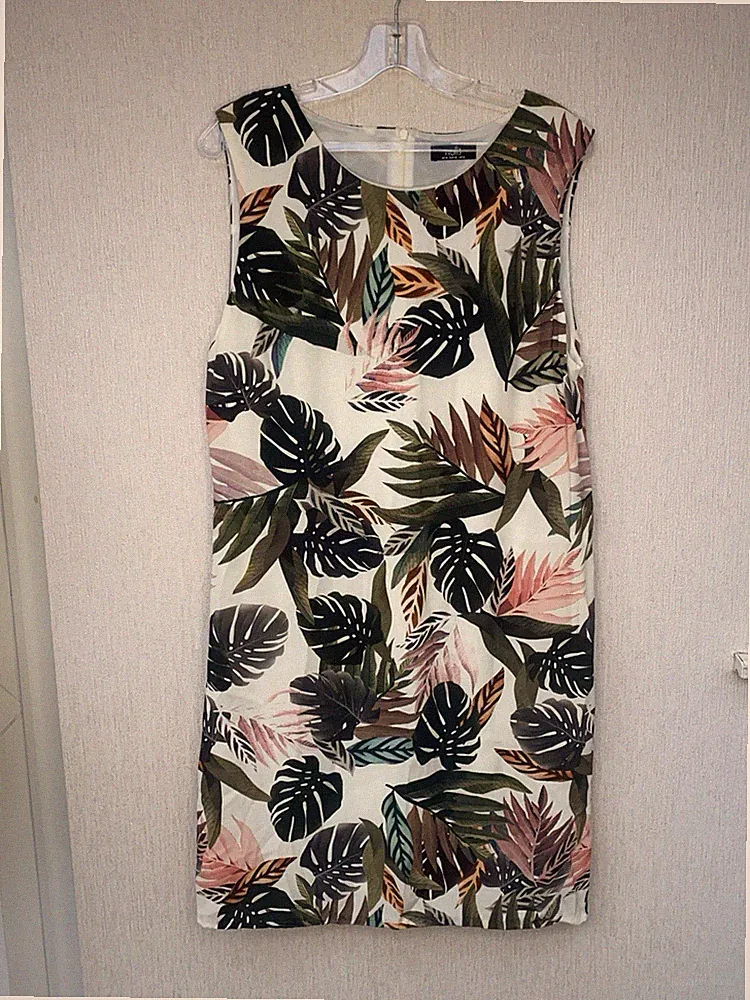 Wallis weiß Multi Blumen Etuikleid Gr. 14 ärmellos Hochzeit Party Gast