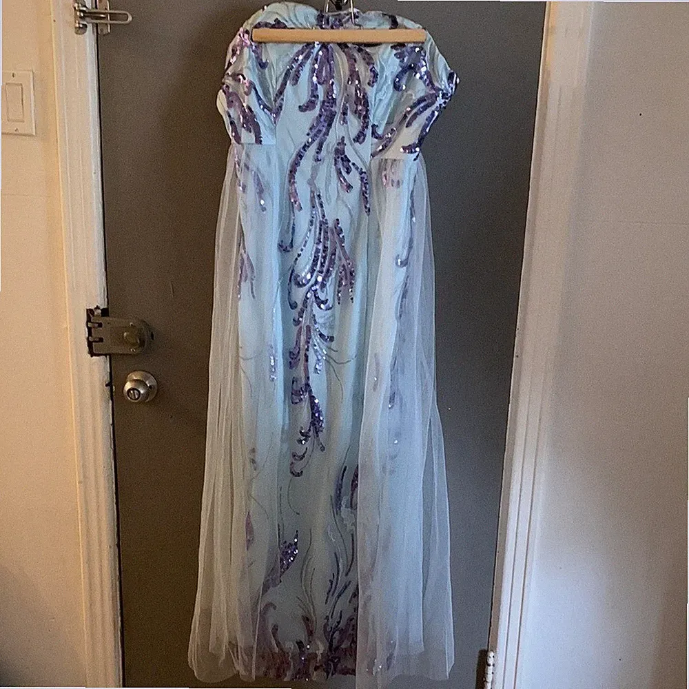 Wedding guest evening prom strapless maxi fairy princess sweetheart sequin dress