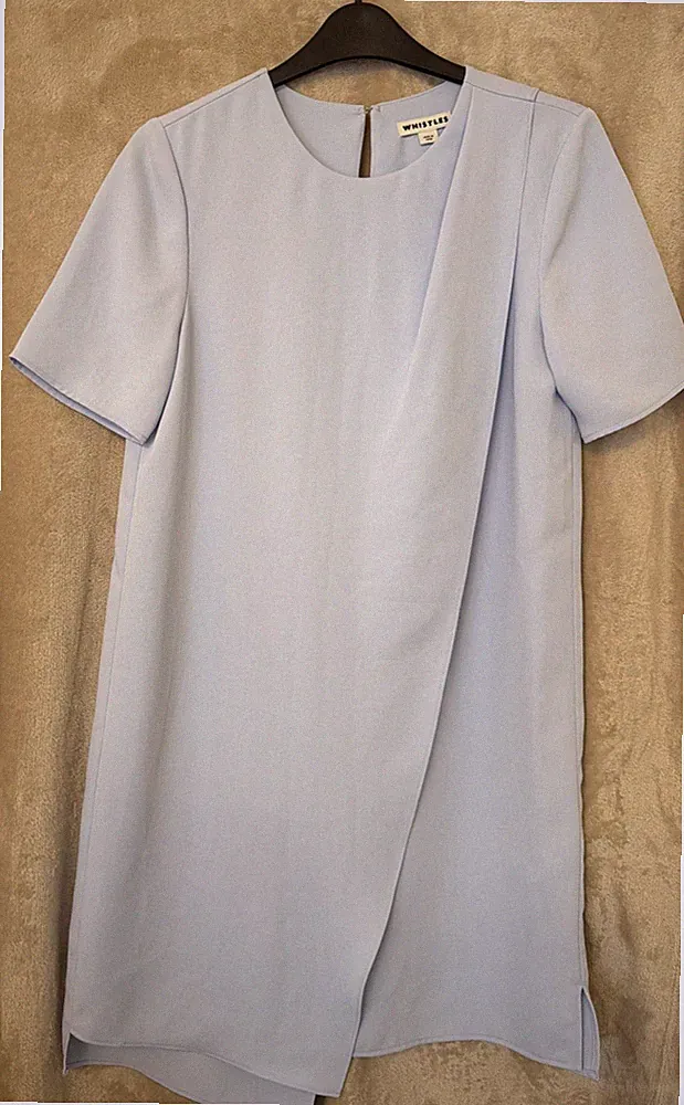 Whistles Damenkleid Wickeloptik puderblau Hochzeit Anlass Größe 8