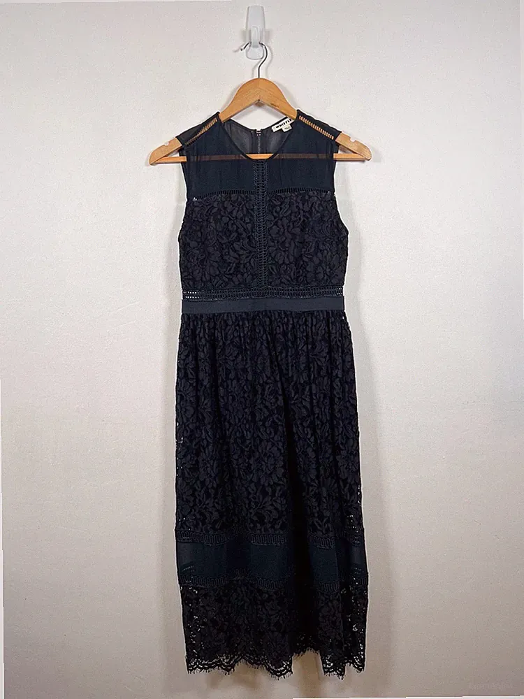 Whistles Midikleid 10 dunkelblau Amelia Spitze Party Abend Hochzeit Gast formell