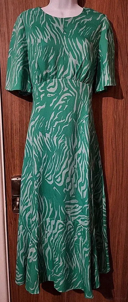 WHISTLES Midnight Tiger Alana Kleid in Grün - UK 12 / EU 40 - 169£