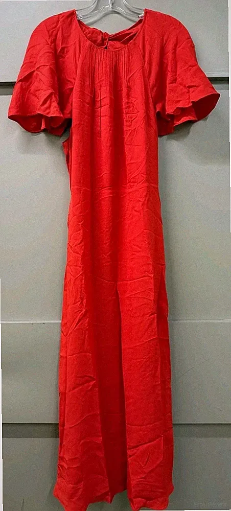 WHISTLES Red Annabelle Cape Sleeve Dress - UK 14 / EU 42 / US 10 - £159