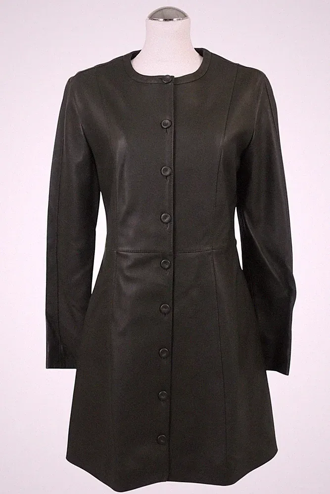 Wood Wood Damen Kleid Gr. 36 Grün NEU Leder Etuikleid Minikleid Dress