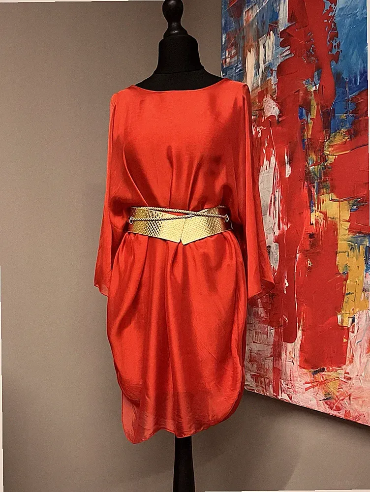 Wunderschönes Kleid Tunika aus 100% Seide Im Top Zustand