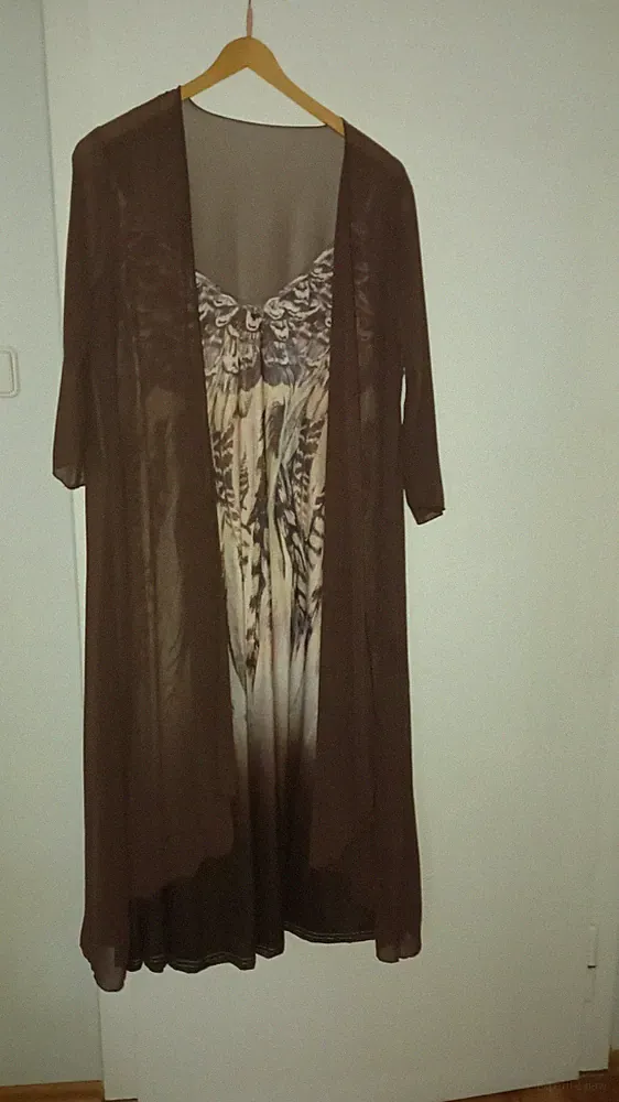 Wunderschönes Sommerkleid mit Chasuble, Gr.3 XL, in Brauntönen