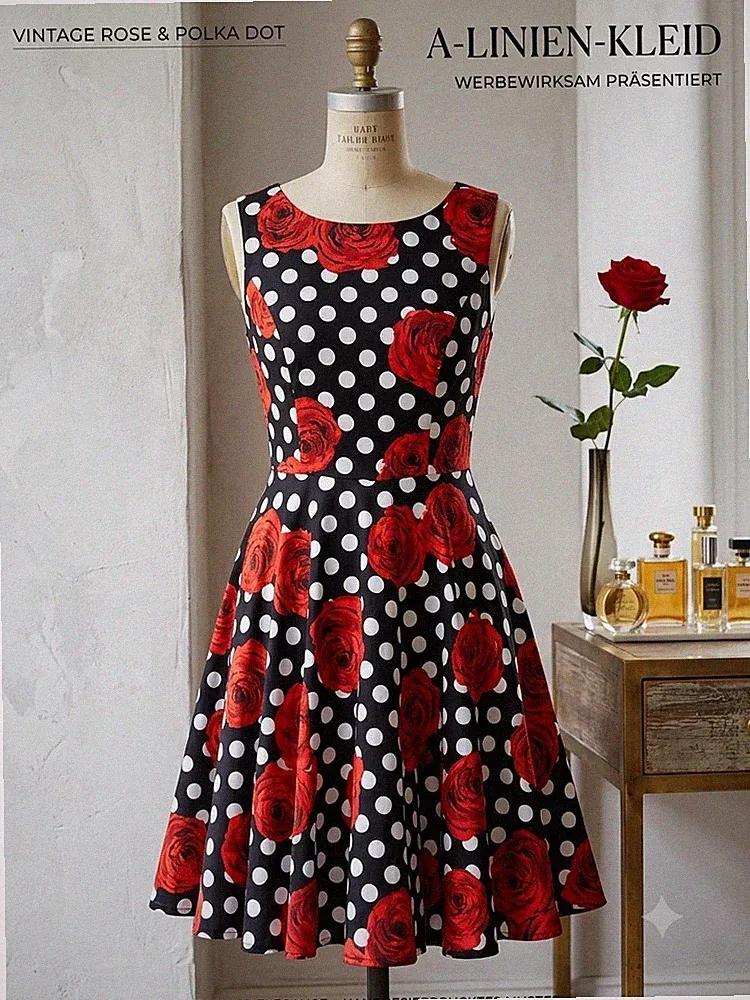 Wunderschönes VINTAGE A-LINIEN-KLEID Gr.38 Einmal getragen neuwertig für...