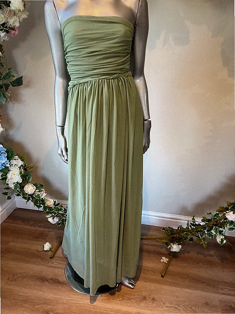 X NEXT Multiway Maxikleid Brautjungfer salbeigrün Netz UK 8 10 12 14 16 18 20 22