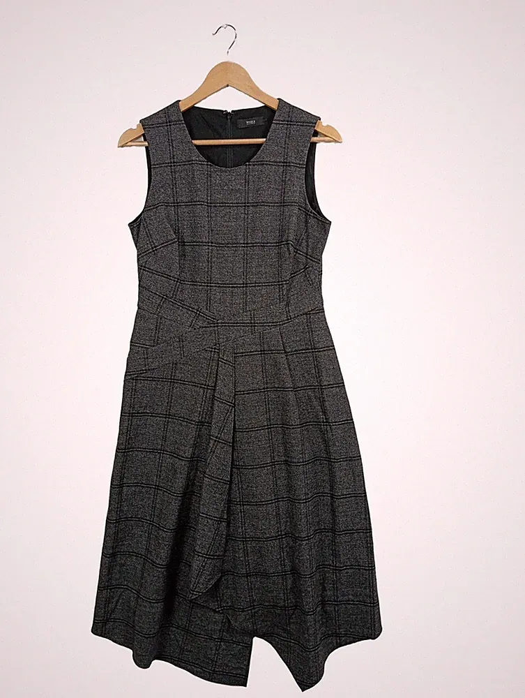 YESSICA A-Linien Kleid Damen Kleid Gr. DE 38 hellgrau-schwarz Elegant