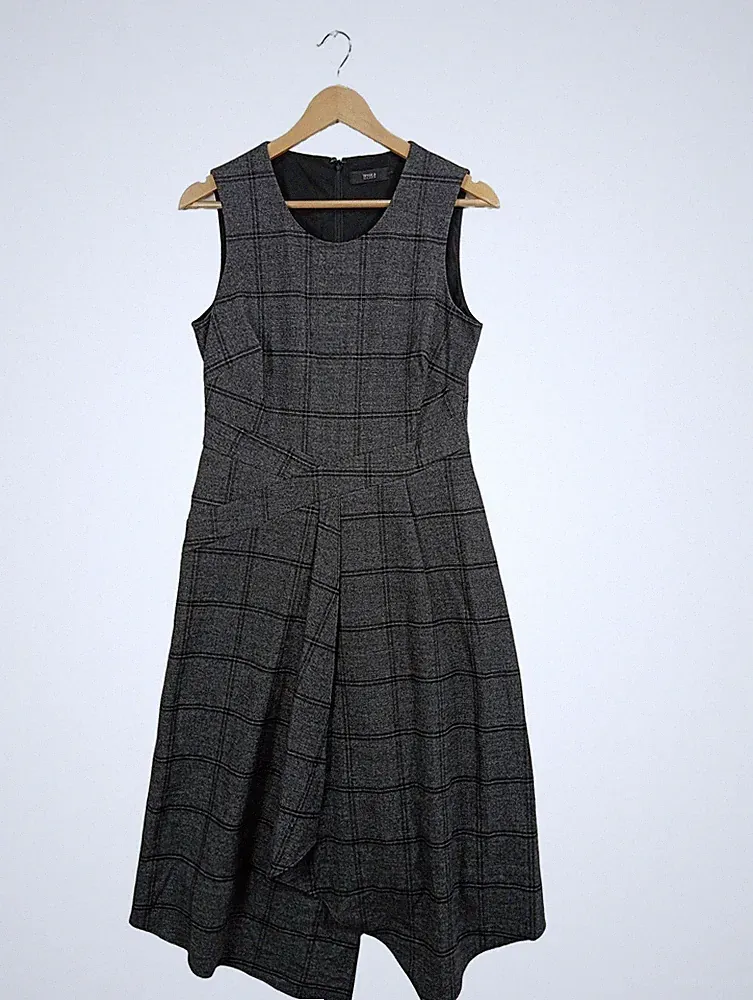 YESSICA A-Linien Kleid Damen Kleid Gr. DE 38 hellgrau-schwarz Elegant