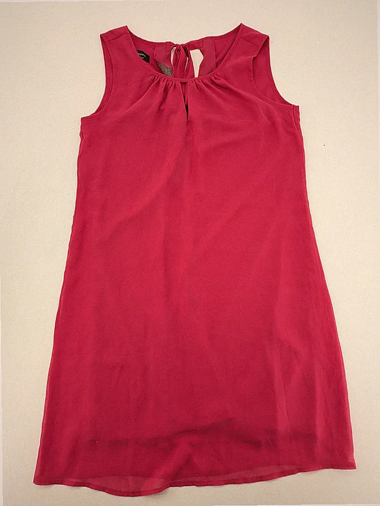 Yessica Damen Kleid Gr 40 Rosa Fuchsia Etuikleid Ärmellos Sommerkleid Chiffon