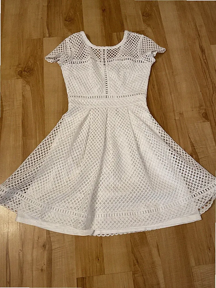 Young Couture by Barbara Schwarzer A-Linie Kleid Weiß Spitze Gr.34