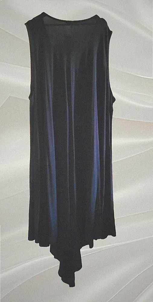 Yours Damen A-Linie Kleid Gr. 58/60 unifarben schwarz lang ärmellos