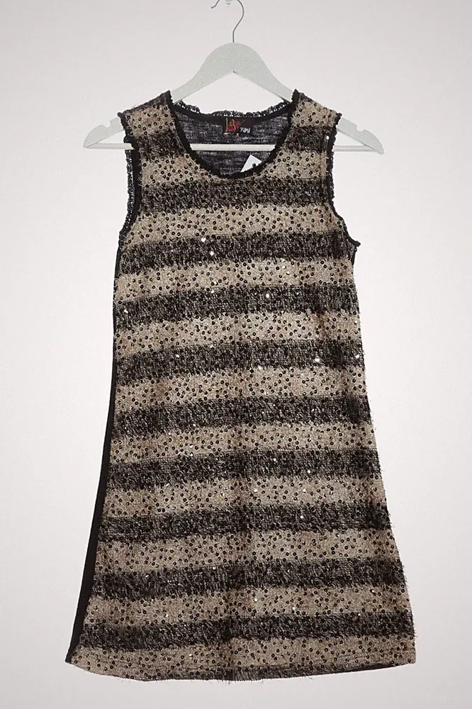 YUMI A-Linien Kleid Damen Kleid Gr. DE 36 wollweiß-schwarz Casual-Look