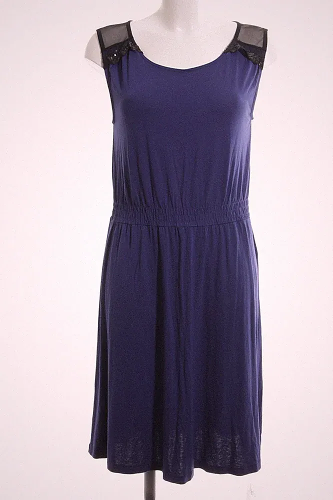 ZALANDO A-Linien Kleid Damen Kleid Gr. DE 42 blau-schwarz Casual-Look