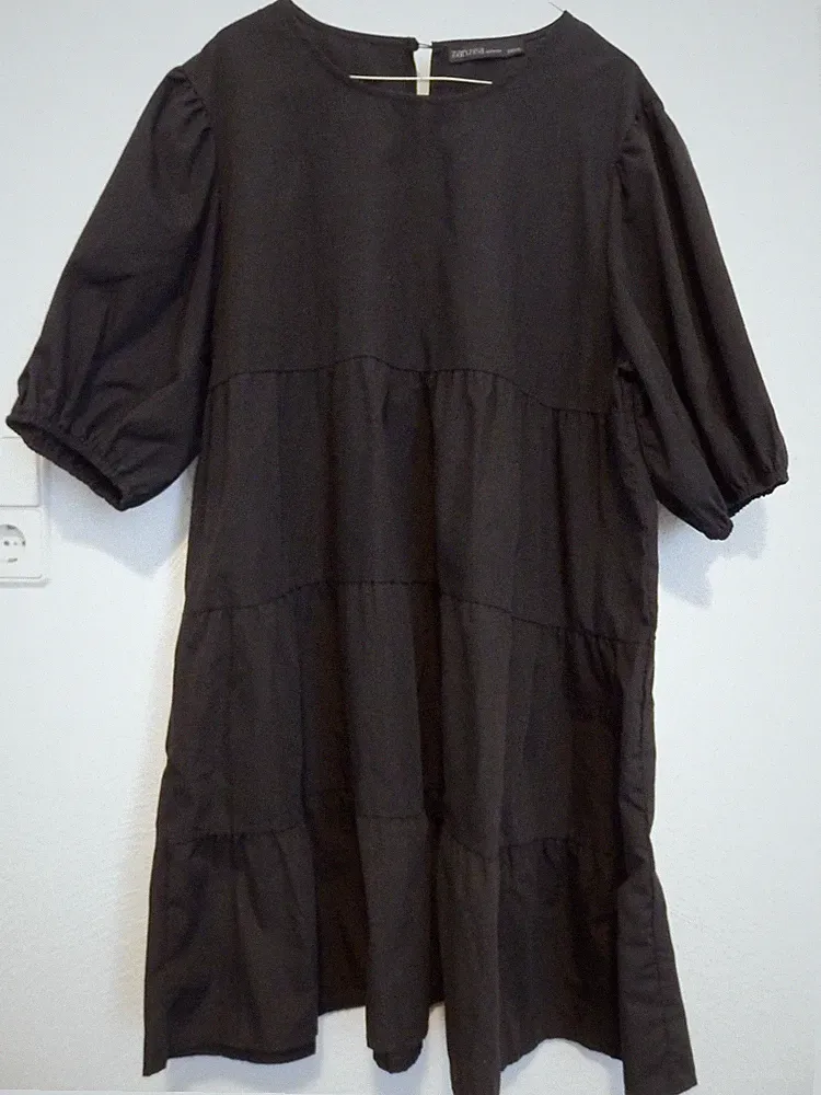 Zanzea Stufenkleid Gr. 4xl (48/50) A-Linie, schwarz
