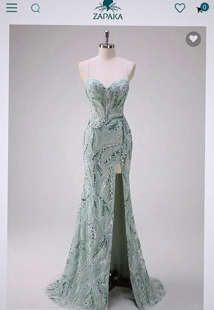 Zapaka Hochzeitgast Kleid Salbei (36) Neu & Ungetragen