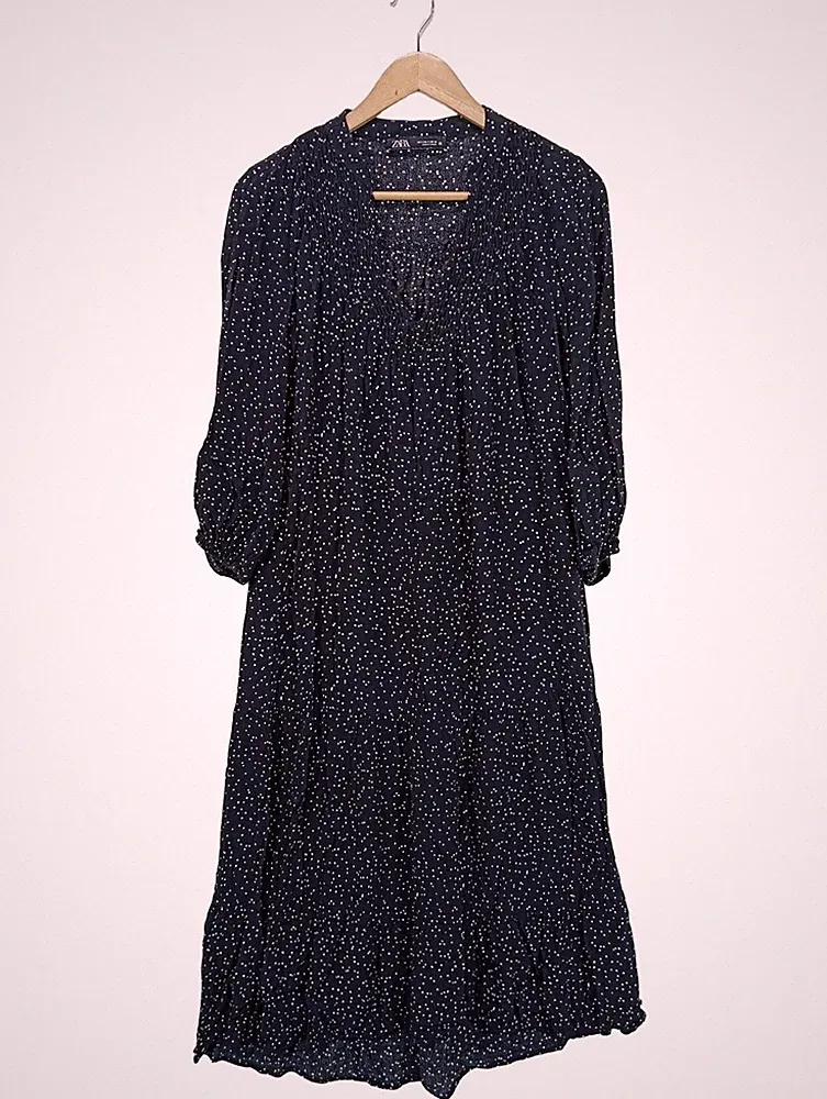 ZARA A-Linien Kleid Damen Kleid Gr. DE 36 schwarz Casual-Look