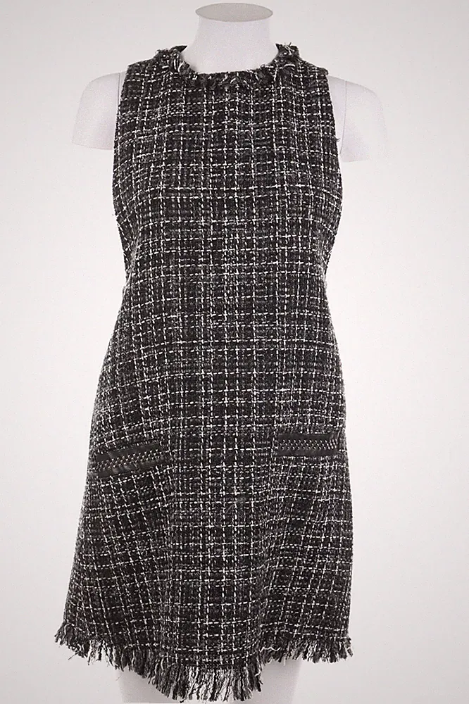 ZARA Kleid A-Linie Kunstleder Details S Grau-Töne