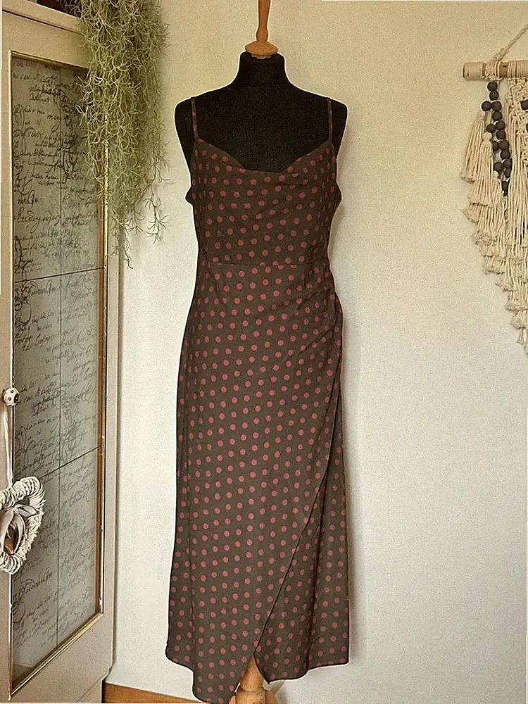Zara Kleid Elegant / Edel Polka Dots Wasserfall Maxikleid