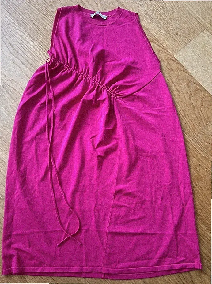 Zara Kleid feinstrick Viskose fuchsia pink gr S/M NEU