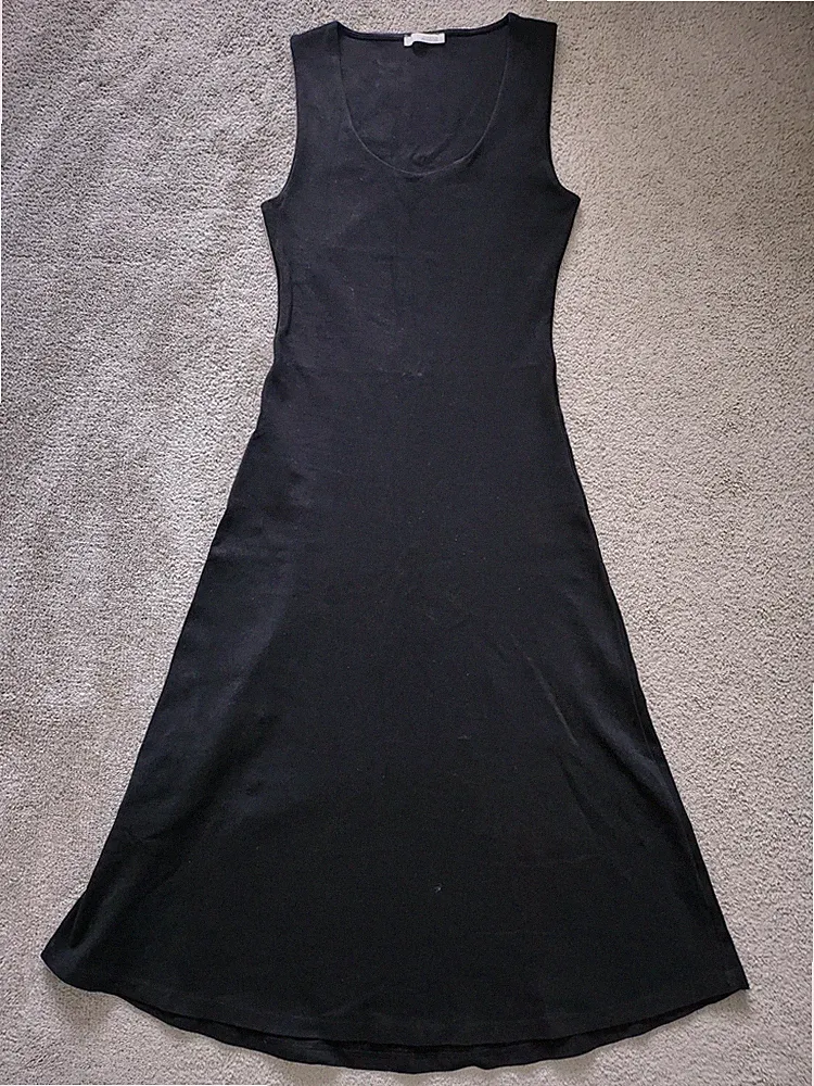 Zara Kleid Midi wadenlang schwarz S M 36 38