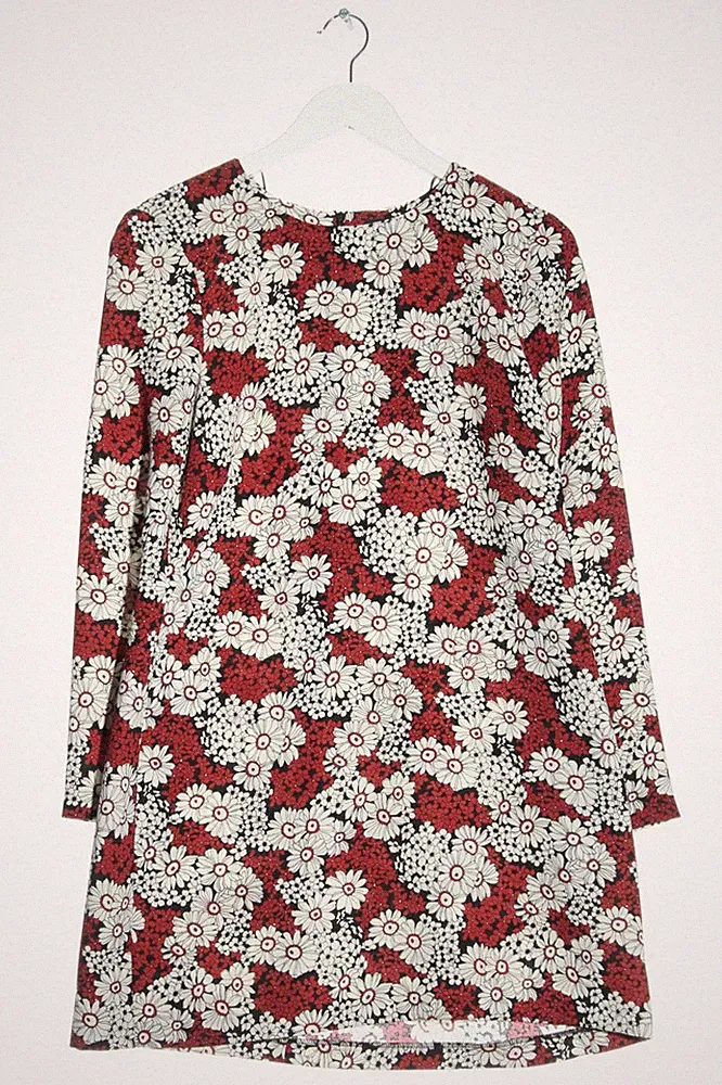 ZARA WOMAN A-Linien Kleid Damen Kleid Gr. DE 40 rot-weiß Casual-Look