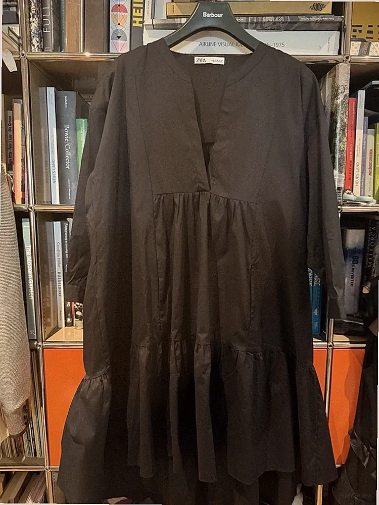Zara XL Tunika Kleid Schwarz - Wie Neu , Baumwolle