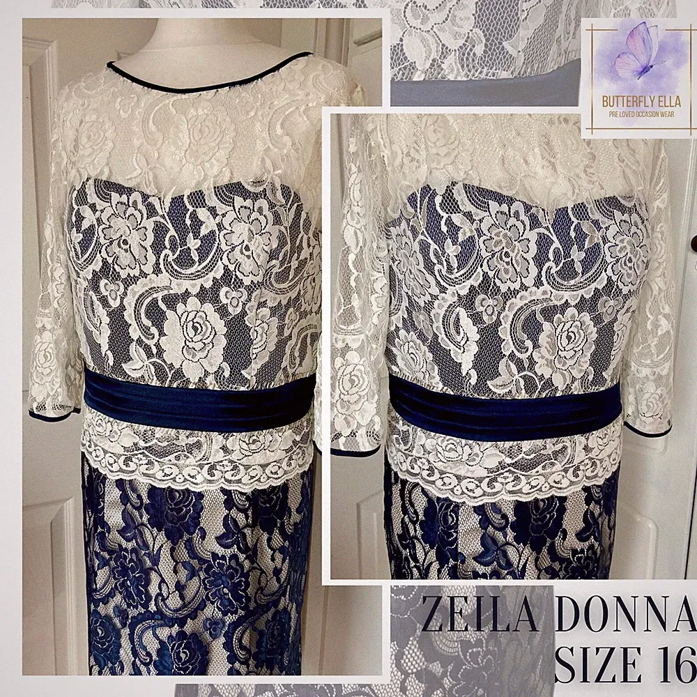 Zeila Donna Kleid Größe 16 EUR 44 Hochzeit Gast Anlass Mutter Braut Bräutigam Spitze