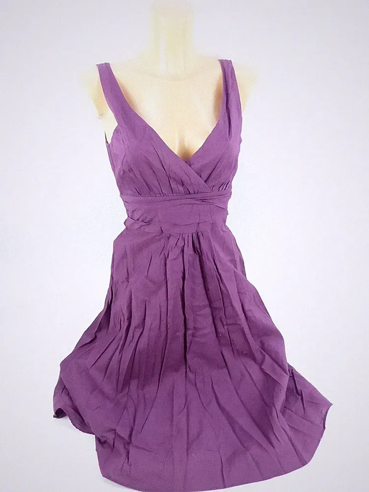 Zero Damen Etuikleid Gr. 36 Beere Kleid ärmellos V-Ausschnitt zum Binden (18943)