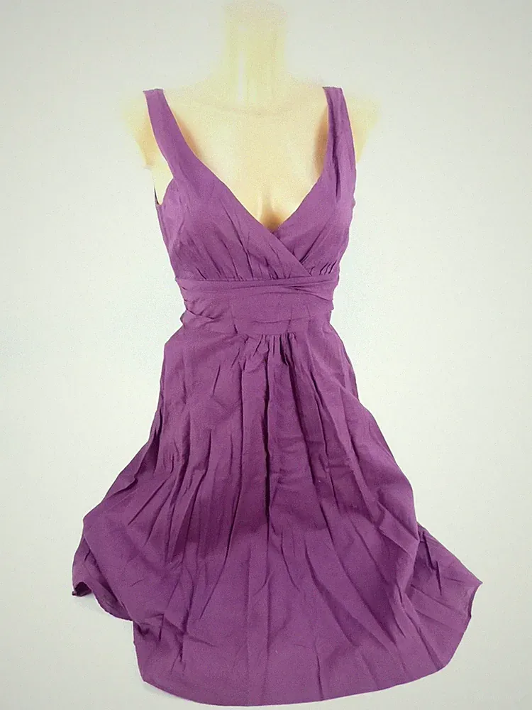 Zero Damen Etuikleid Gr. 36 Beere Kleid ärmellos V-Ausschnitt zum Binden (18943)