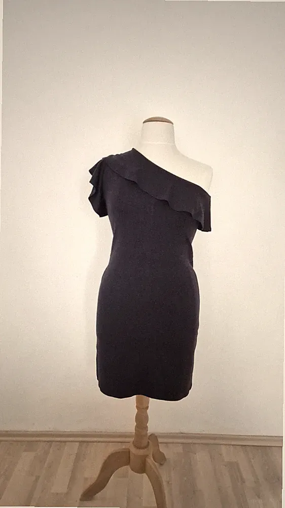 Zero Damen One Shoulder Kleid Gr 40 Blau
