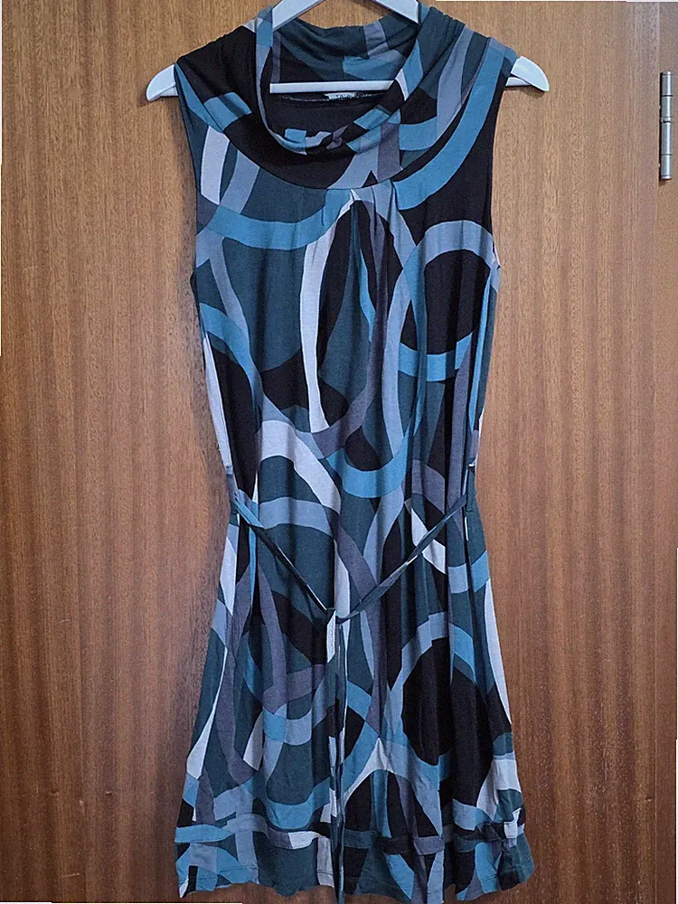 ZERO💖Sommerkleid Kleid💖Gr. 40 Grüng Grau Blau Stretch